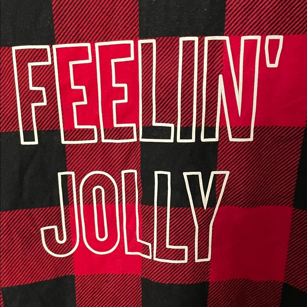 North Pole Trading Co Men’s L Feelin' Jolly Red Black Buffalo Check Pajamas Set - Picture 2 of 11